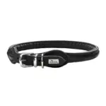Hunter Rolled Soft Leather Dog Collar, Black - Image 5