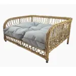 Jacob Outdoor Wicker Rope Elevated Dog Bed, Natural - Image 9