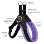 Tre Ponti Mesh Adjustable Girth Easy Fit Pet Harness, Black - Image 4
