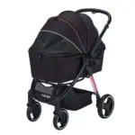 Ibiyaya Retro Luxe Pet Stroller for Cats & Dogs, Prism Black