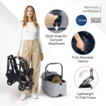 Ibiyaya Tinker Small Detachable Pet Stroller, Silver Grey - Image 10
