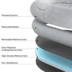 Comfort Plus Human Dog Bed, Light Grey - Image 9