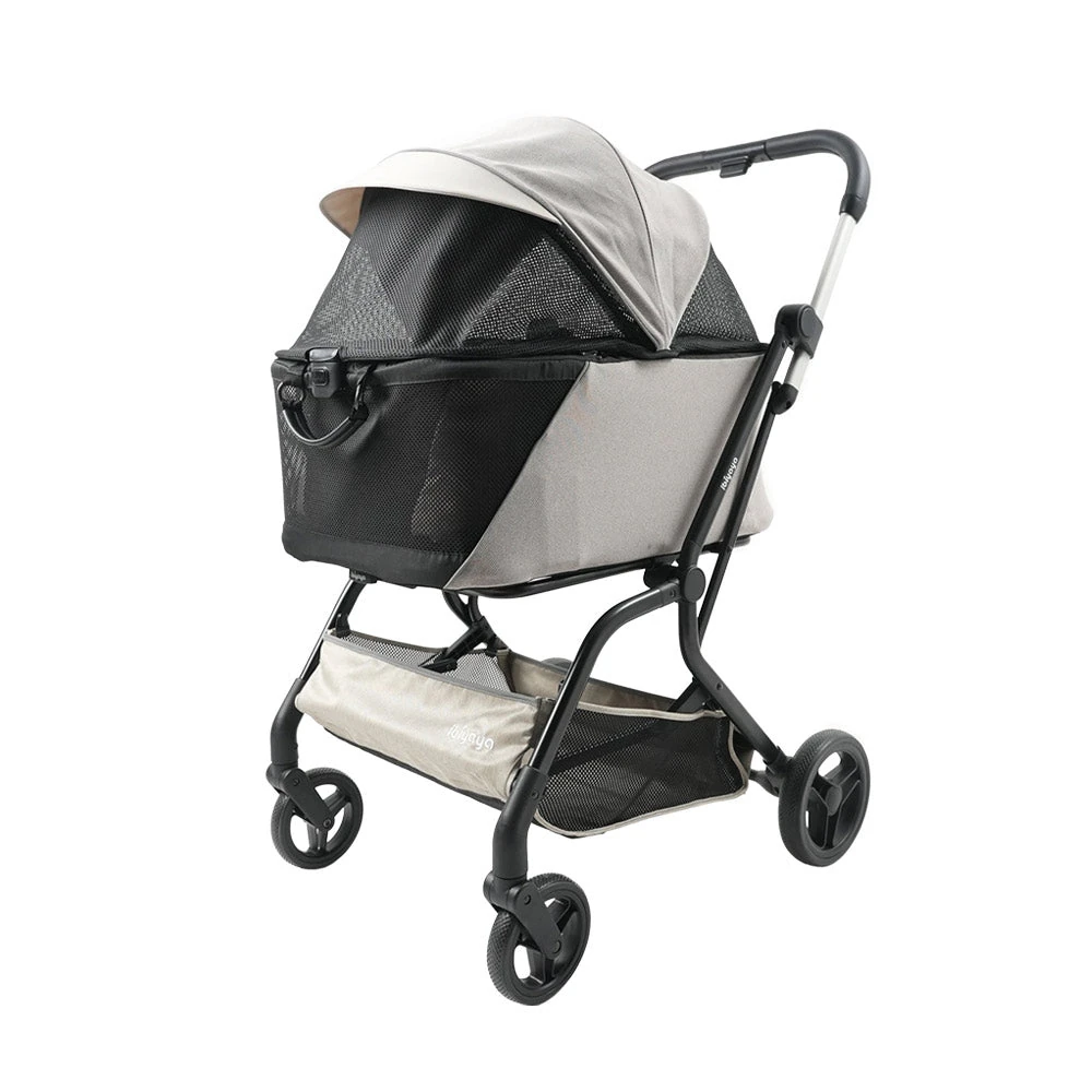 dsc01576_1000_2000x.webp Ibiyaya InstaCollapse Detachable Dog Stroller, Taupe - Image 1