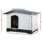 Outdoor Dual-Entry Dog House, Grey - Image 2