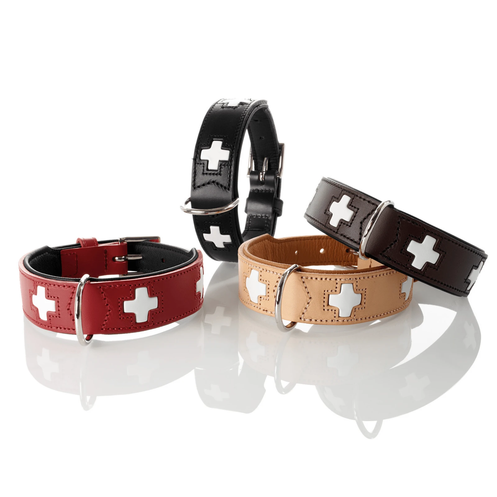 cat collars and tags luxury leather close-up