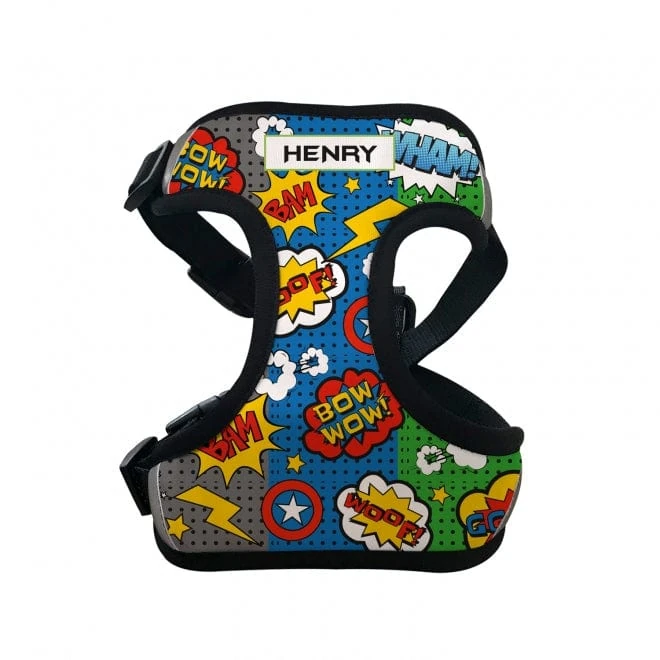 padded dog harness superhero comic design