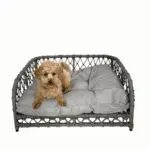 Jacob Outdoor Wicker Rope Elevated Dog Bed, Grey - Image 7