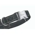 Hunter Cannes Alu-Strong Leather Dog Collar Clasp Buckle, Black - Image 5